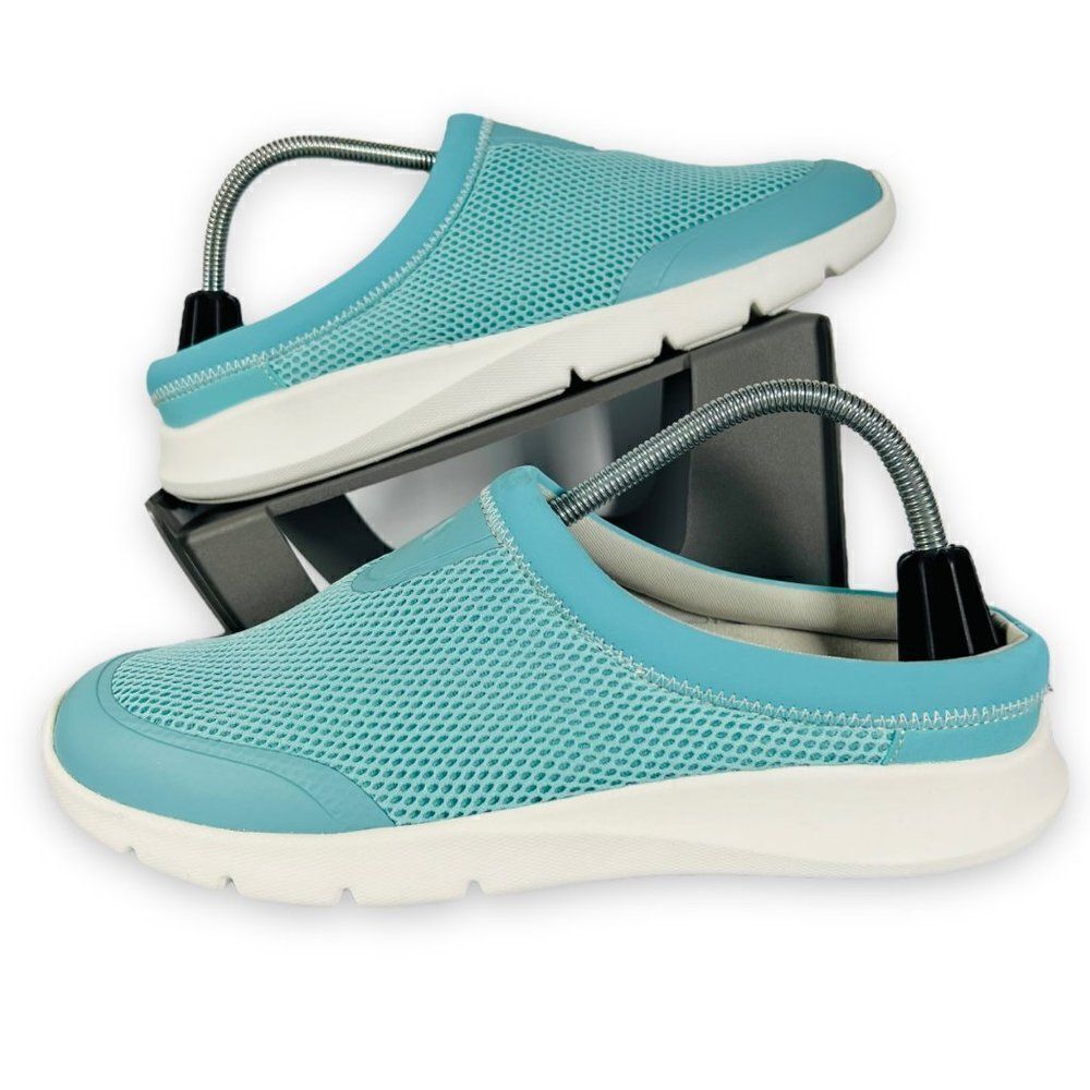 Spenco Bliss Slide Clogs‎ Aqua Blue / White Women's 11